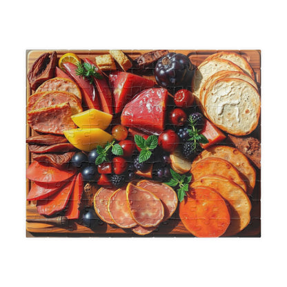 Gourmet Charcuterie Jigsaw Puzzle, Food Lover Gift, Family Game Night Brain Teaser, Unique Home Entertainment, Kitchen Table Activity 110 pcs (Horizontal) Puzzle The Puzzle Chest