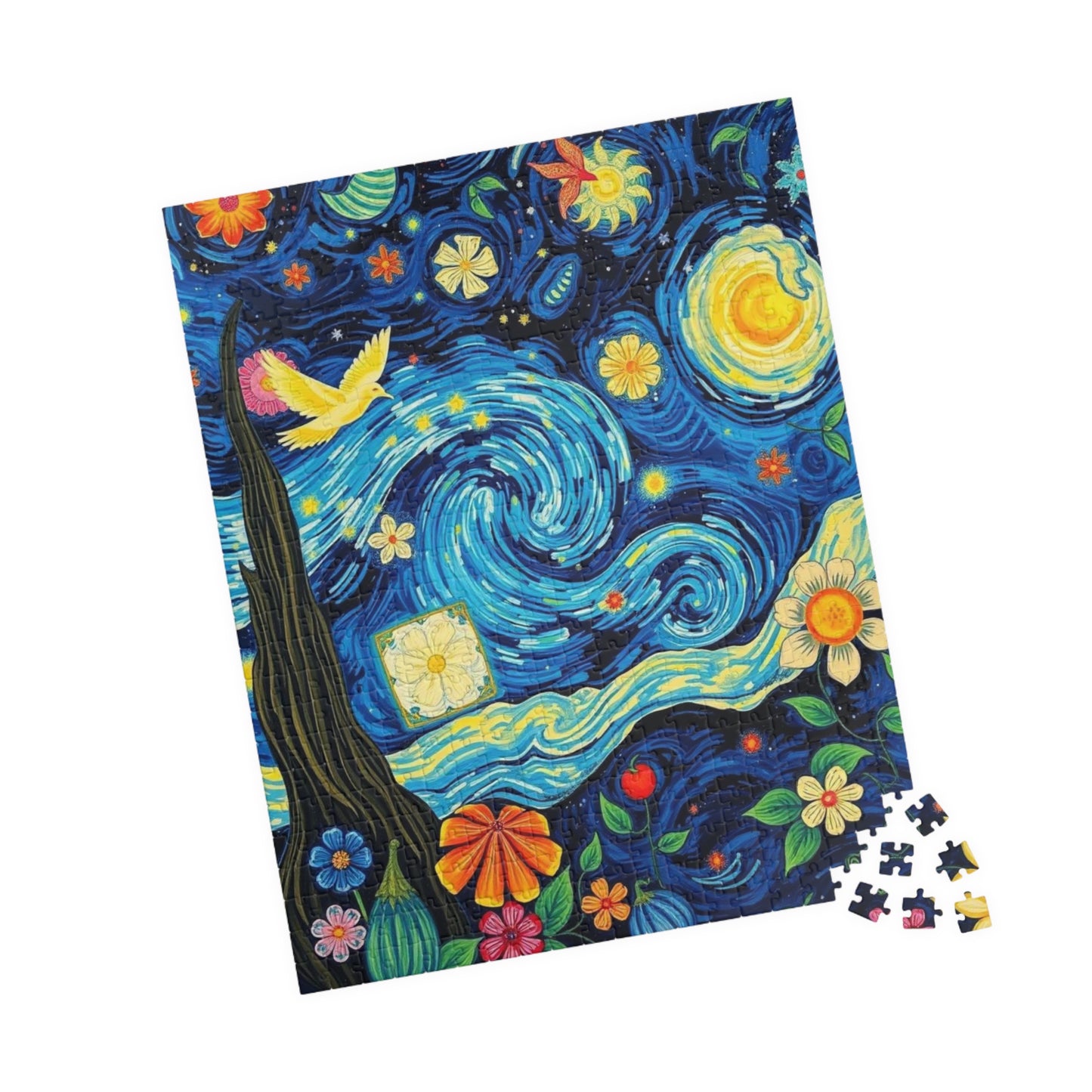 Vibrant Starry Night Jigsaw Puzzle, 110-1014 pieces, Perfect Gift for Art Lovers, Family or Solo Fun Home Decoration, Quiet Leisure Activity