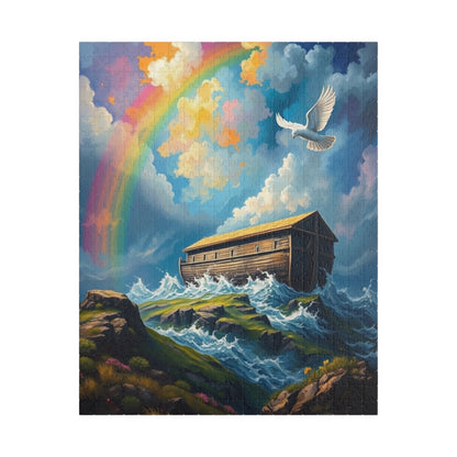 Noah's Ark Puzzle, Religious Jigsaw Game, Christian Art Puzzle, Fun Family Activity, Home Entertainment, Faith Based Gift for Kid and Adult