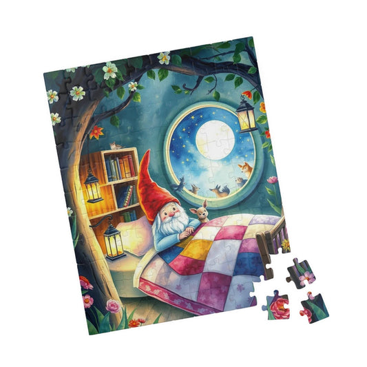 Gnome Dreamland Jigsaw Puzzle - Sleeping Dwarf in Treehouse Bedroom 110 pcs (Vertical) Puzzle The Puzzle Chest
