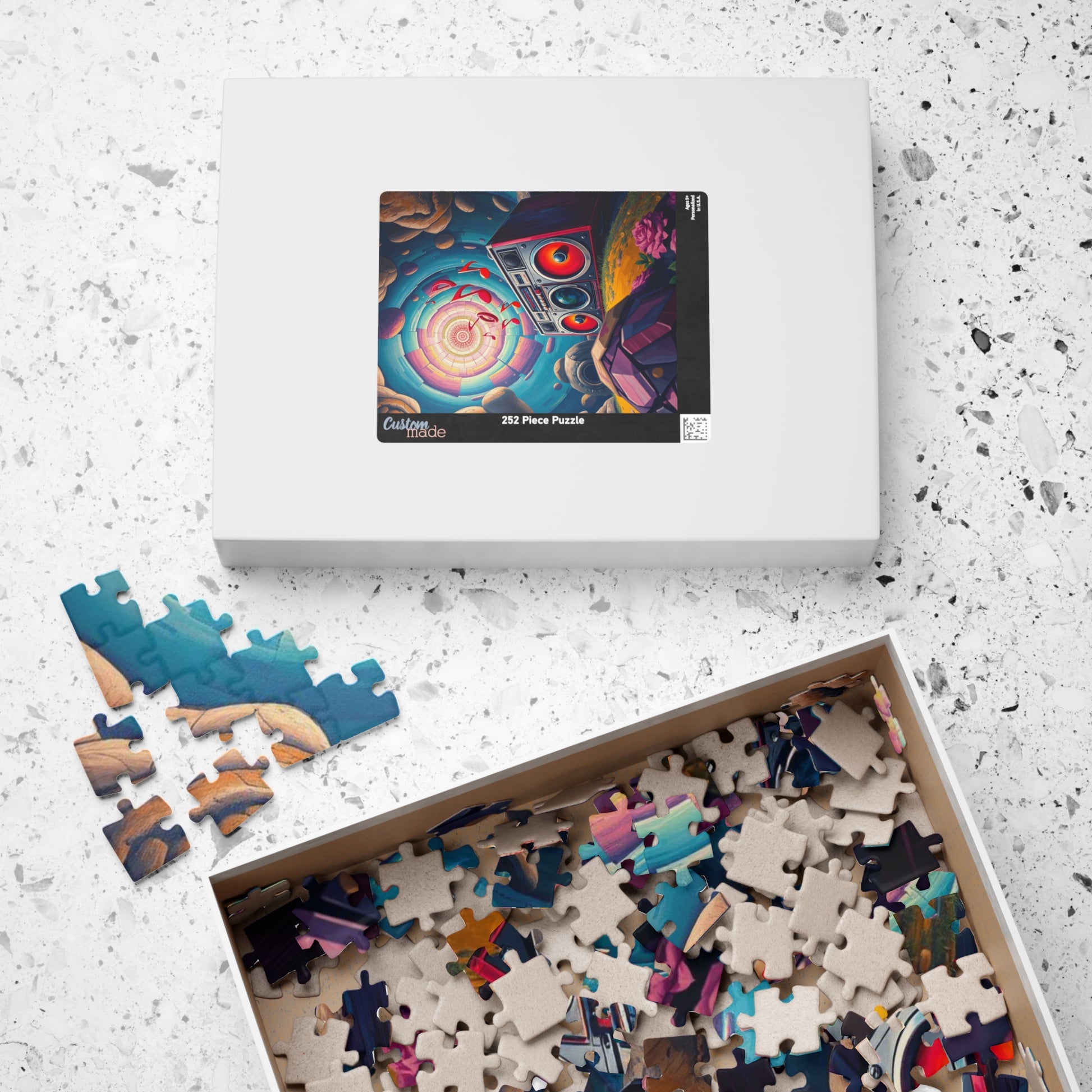 Retro Music Boombox Puzzle | 110, 252, 520, 1014-piece Pop Art Adult Jigsaw | Gift for Music Lovers, Game Night Brain Teaser Puzzle The Puzzle Chest