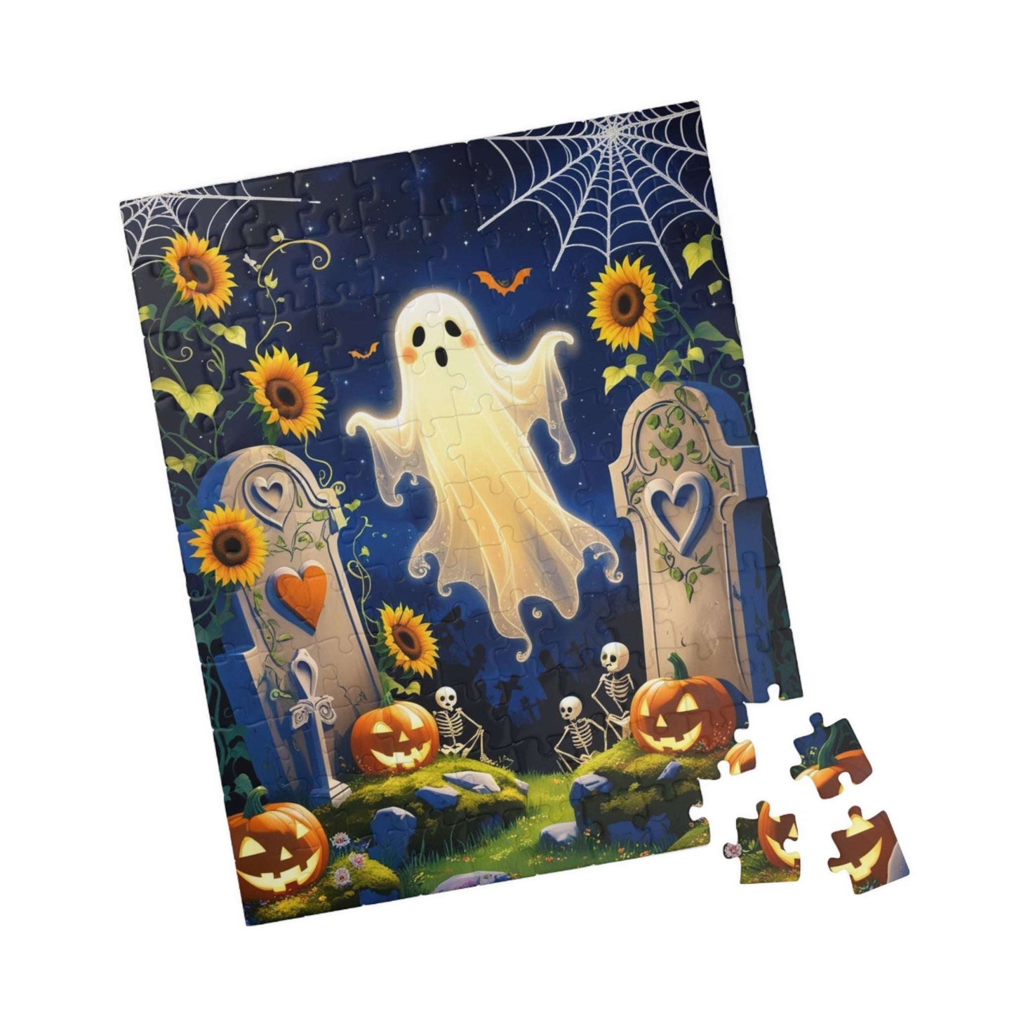 Blooming Graveyard Ghost Jigsaw Puzzle - 110, 252, 520, 1014-piece Halloween Puzzle
