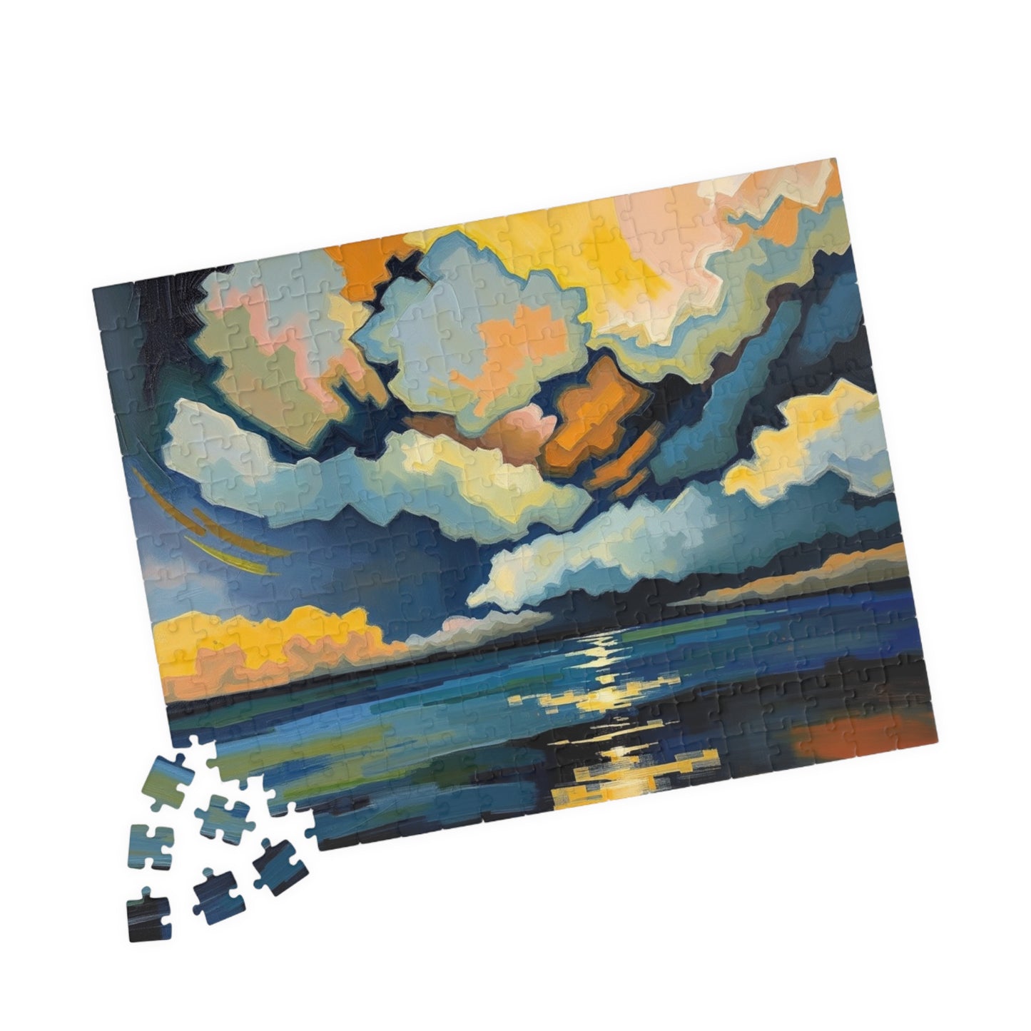 Serene Sunset Puzzle, Unique Abstract Art Jigsaw Game Puzzle The Puzzle Chest