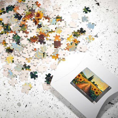 Sunflower Sunrise Puzzle - Nature Lover's Jigsaw, Ideal for Family Activity or Solo Fun, Mindfulness Puzzle Lover Birthday Gift for Friends Puzzle The Puzzle Chest