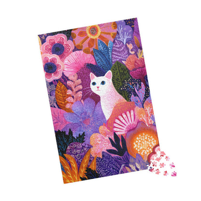 Garden Cat Jigsaw Puzzle - Vibrant Floral Fantasy Inspired by Matisse, Nature Art Jigsaw Puzzle for Cat and Art Lovers 1014 pcs (Vertical) Puzzle The Puzzle Chest