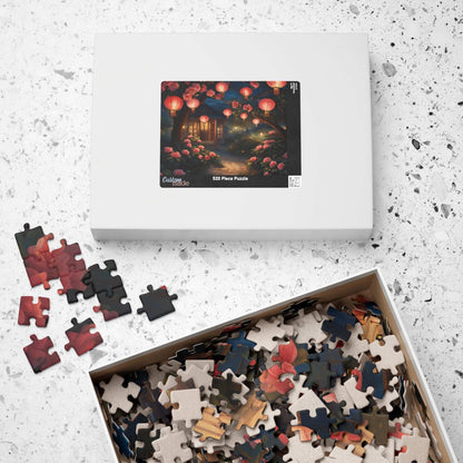 Jigsaw Puzzle, Nighttime Lanterns Glow Camellia Flowers 1000 Piece, Adult, Relaxation Activity, Stress Relief, Family Fun, Gift Puzzle The Puzzle Chest