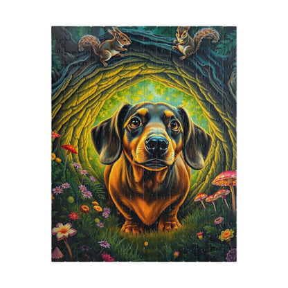 Dachshund Forest Adventure Puzzle, Animal Jigsaw Game for Adults, Dog Lover Gift for Friends, Cozy Night Activity, Mindfulness Family Fun 252 pcs (Vertical) Puzzle The Puzzle Chest