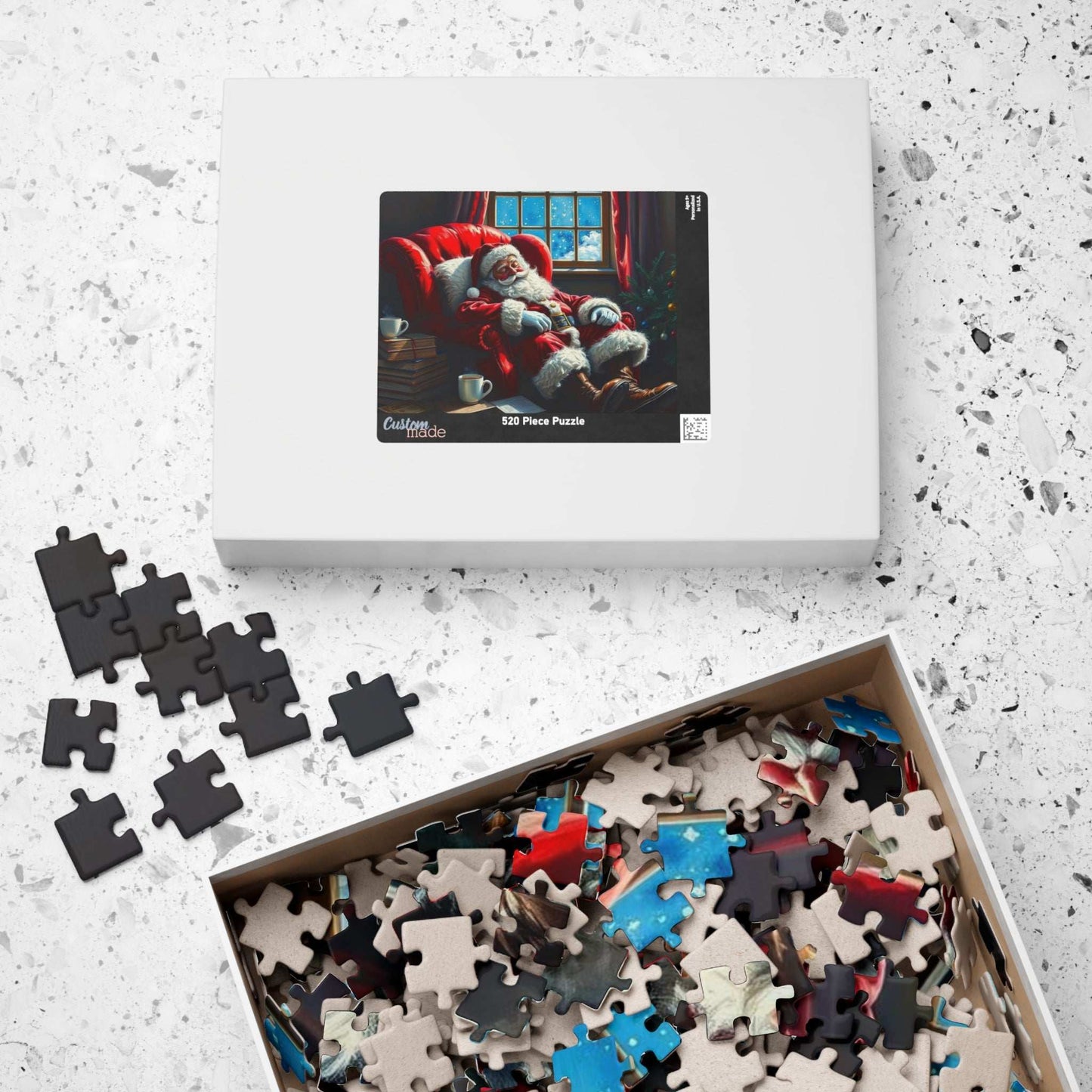 Cozy Santa Jigsaw Puzzle for Adults Holiday Fun, Christmas Themed Puzzle