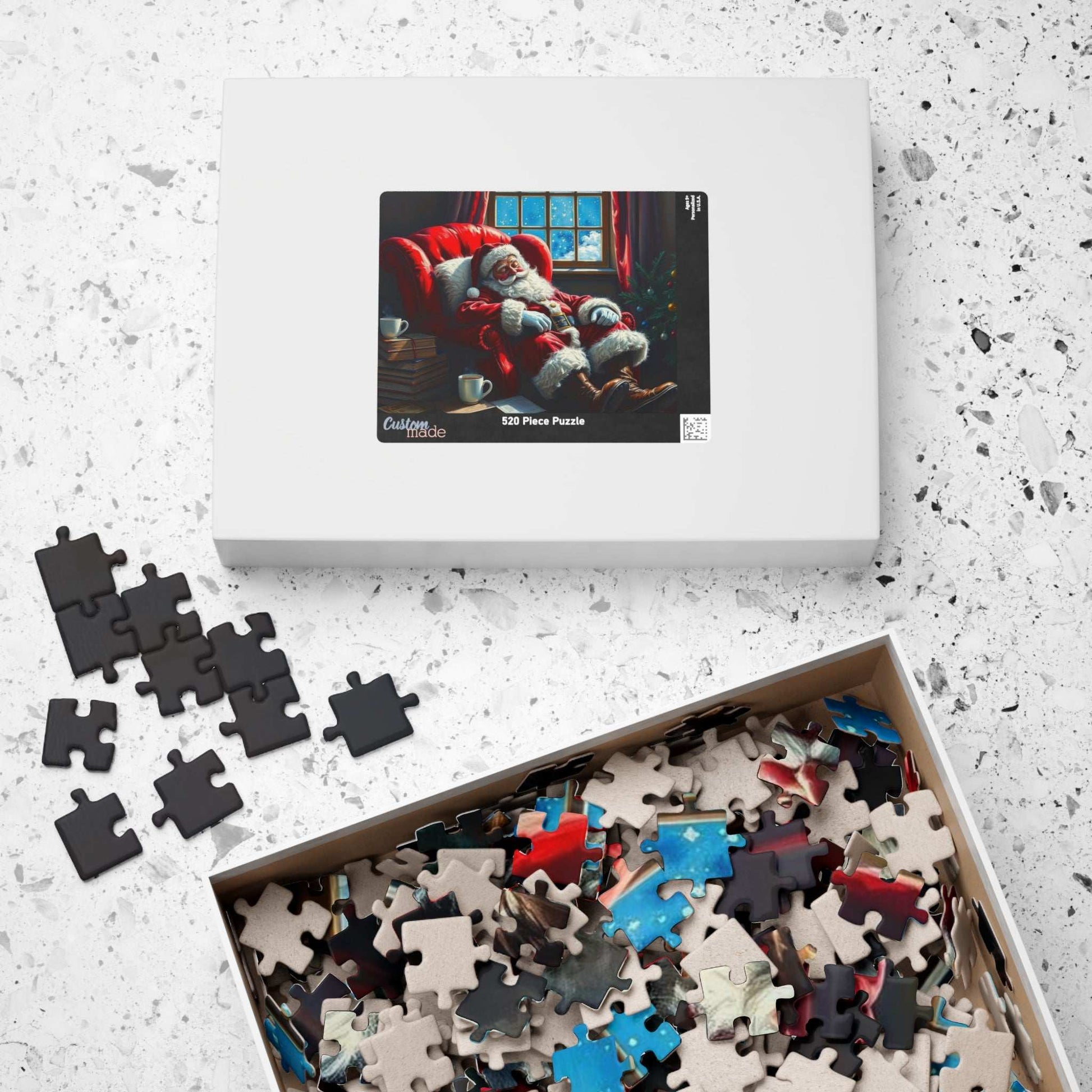 Cozy Santa Jigsaw Puzzle for Adults Holiday Fun, Christmas Themed Puzzle