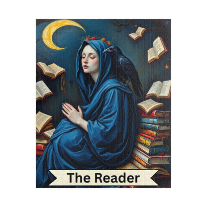 The Reader Mystical Tarot Card Jigsaw Puzzle: Books, Raven, Moon - Hobby Game 520 pcs (Vertical) Puzzle The Puzzle Chest