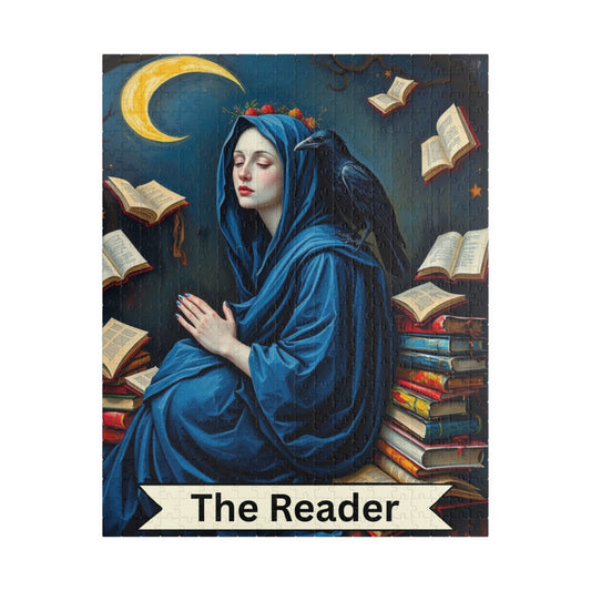 The Reader Mystical Tarot Card Jigsaw Puzzle: Books, Raven, Moon - Hobby Game