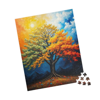Vibrant Seasonal Tree Puzzle, Landscape Jigsaw Puzzle for Family Activity or Solo Fun, Nature Lovers Gift for Friends Puzzle The Puzzle Chest