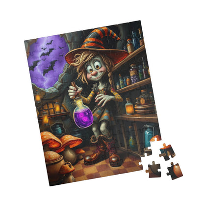 Witchy Potion Jigsaw Puzzle, Halloween Gift for Puzzle Lover, Indoor Adult Mindful Activity, Family or Solo Fun, Seasonal Home Decor