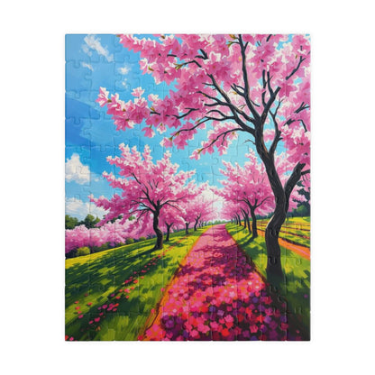 Cherry Blossom Landscape Puzzle, Beautiful 110-1014 Piece Jigsaw Puzzle, Perfect for Family Game Night, Birthday Gift Idea, Spring Decor 110 pcs (Vertical) Puzzle The Puzzle Chest