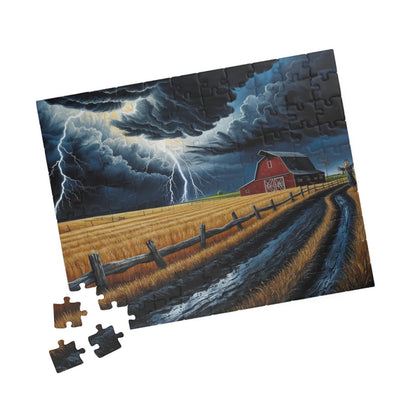 Stormy Barn Scene Puzzle | Relaxing Home Activity, Farmhouse Decor, Family Game Night, Nature Lover Gift, Rainy Day Fun Puzzle The Puzzle Chest