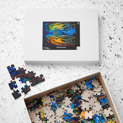 Mystical Cemetery Puzzle, Gothic Dark Fantasy Art Jigsaw Game, Unique Gift for Adult, Solo Fun, Brain Teaser, Quiet Pastime Holiday Activity Puzzle The Puzzle Chest