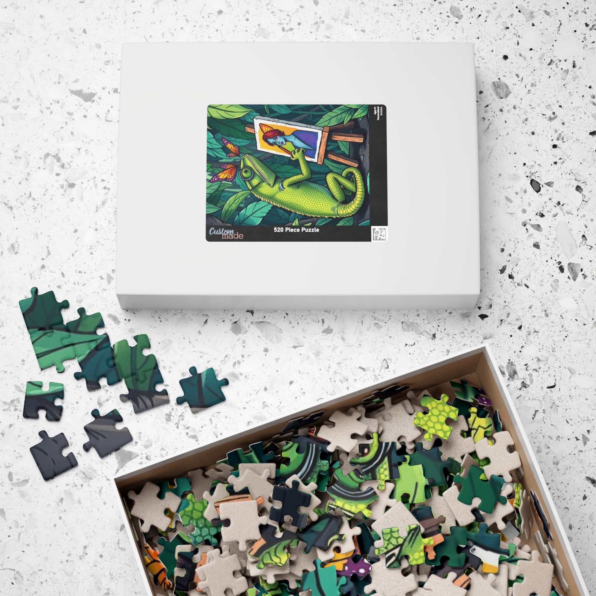 Chameleon Art Jigsaw Puzzle - 110, 252, 520, 1014-Piece, Colorful Nature Scene, Unique Gift for Puzzle Lovers, Fun Family Activity, Brain Teaser Puzzle The Puzzle Chest