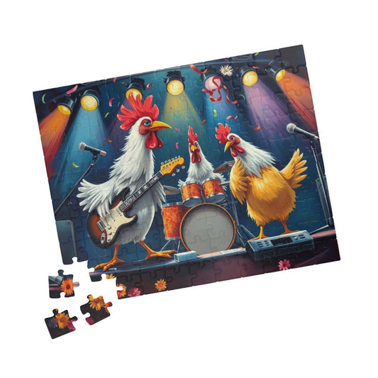 Rockin' Chicken Jigsaw Puzzle - Hilarious Gift for Music Lover 110 pcs (Horizontal) Puzzle The Puzzle Chest