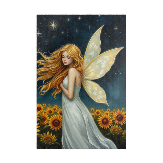 Starry Night Fairy Jigsaw Puzzle - Sunflower Field Under Moonlight Sky 110-1014-Pieces Ideal for Gifts, Family Fun, Cozy Nights, Home Decor