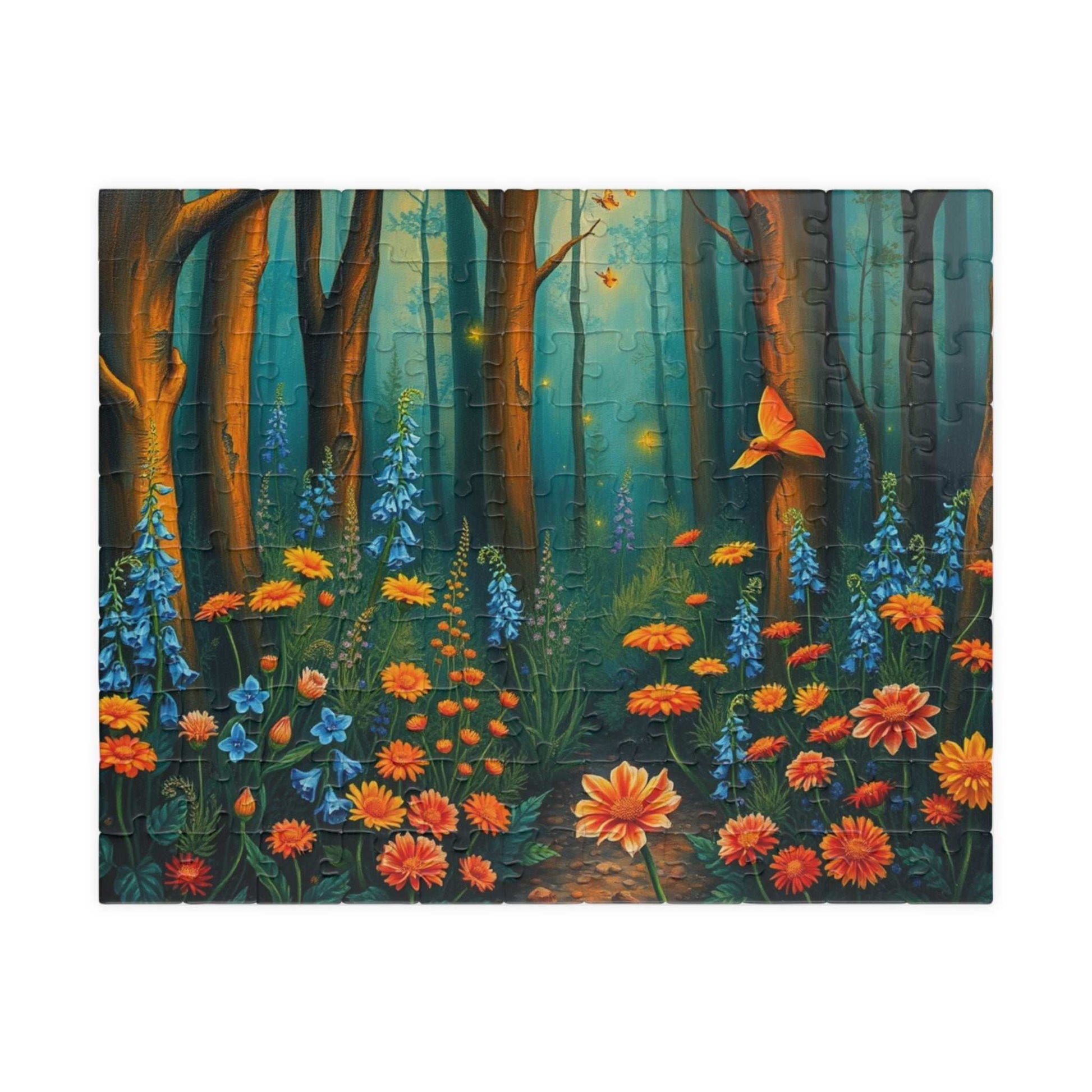 Enchanting Forest Puzzle | Floral Landscape Jigsaw Game for Adult | Nature Lover Gift, Indoor Game, Home Entertainment, Mindfulness Activity 110 pcs (Horizontal) Puzzle The Puzzle Chest