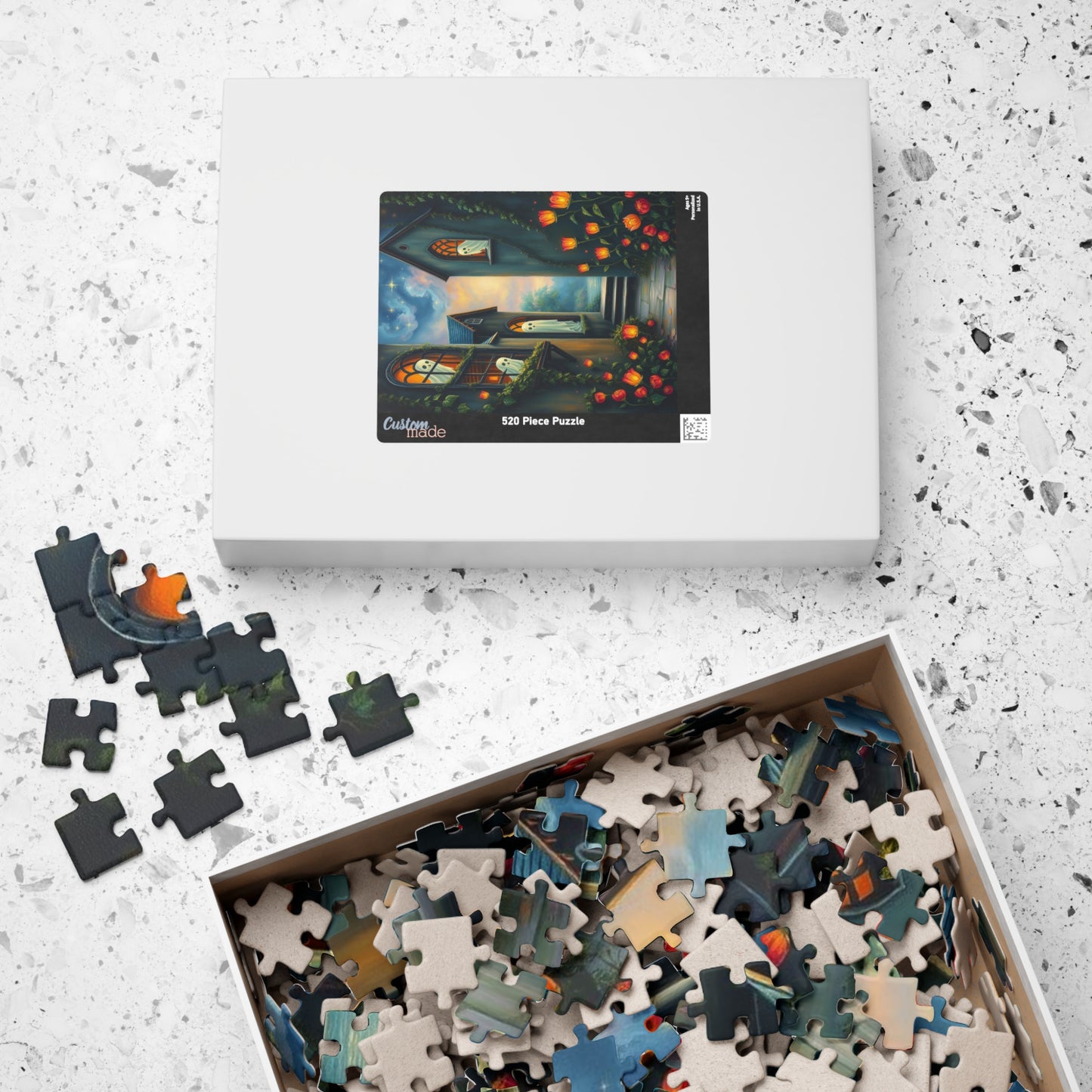 Hollow Window Watchers - Halloween Themed Ghost Jigsaw Puzzle, Fun Autumn Game, Family Activity, Halloween Decor, Gift for Puzzle Lovers