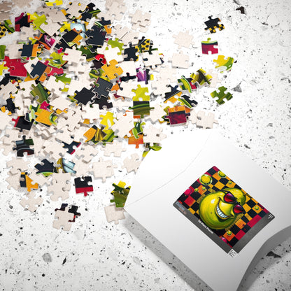 Avocado Pop Art Jigsaw Puzzle, 110, 252, 520, 1014-piece, Retro Funky Design, Checkerboard and Dots Puzzle, Unique Gift Idea, Fun Activity Puzzle The Puzzle Chest