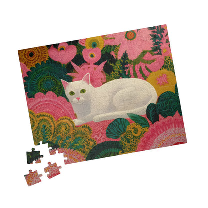 The Garden Cat – Bright Fauvist Garden Jigsaw Puzzle, Animal Theme Nature and Cat Art Puzzle, Matisse-Inspired 110 pcs (Horizontal) Puzzle The Puzzle Chest