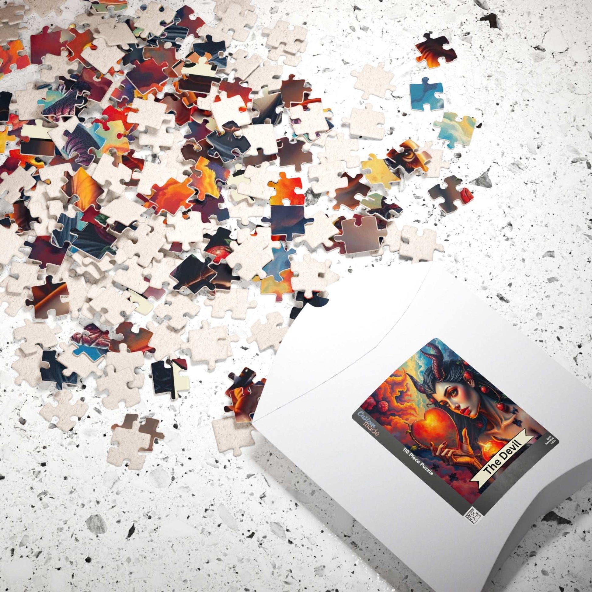 Devil's Heart Puzzle - Tarot Card Style Art Jigsaw for Adults, 110-1014 Pieces, Gothic Decor, Gift for Puzzle Lovers, Unique Home Activity Puzzle The Puzzle Chest