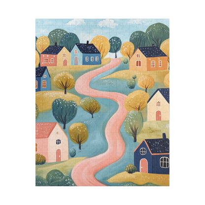 Whimsical Riverside Village Jigsaw Puzzle 110-520 Piece Puzzle The Puzzle Chest