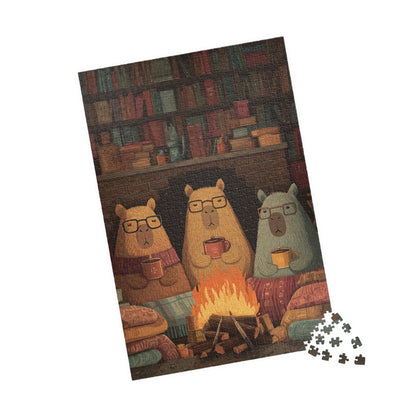 Fireside Reading with Capybaras Jigsaw Puzzle 1014 pcs (Vertical) Puzzle The Puzzle Chest