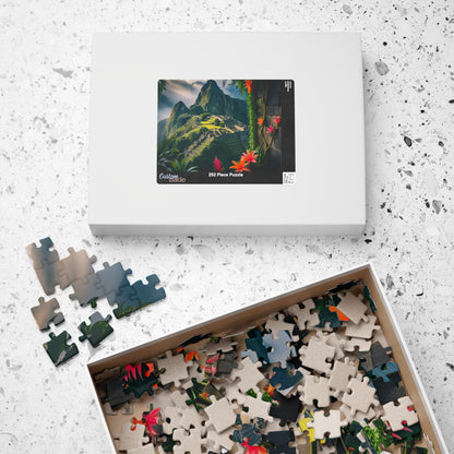 Machu Picchu Historic Landmark Puzzle, Jungle Vines Tropical Flowers, South American Travel Jigsaw Game, Nature Inspired Puzzle Lover Gift Puzzle The Puzzle Chest