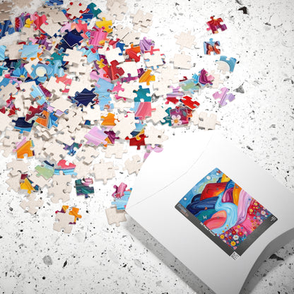 Pastel Petals - River Through Candy Hill Jigsaw Puzzle Colleciton, Beautiful Nature Puzzle, Colorful Landscape Art, Puzzle Lover Gift, Family Fun, 110/252/520/1014 Puzzle The Puzzle Chest