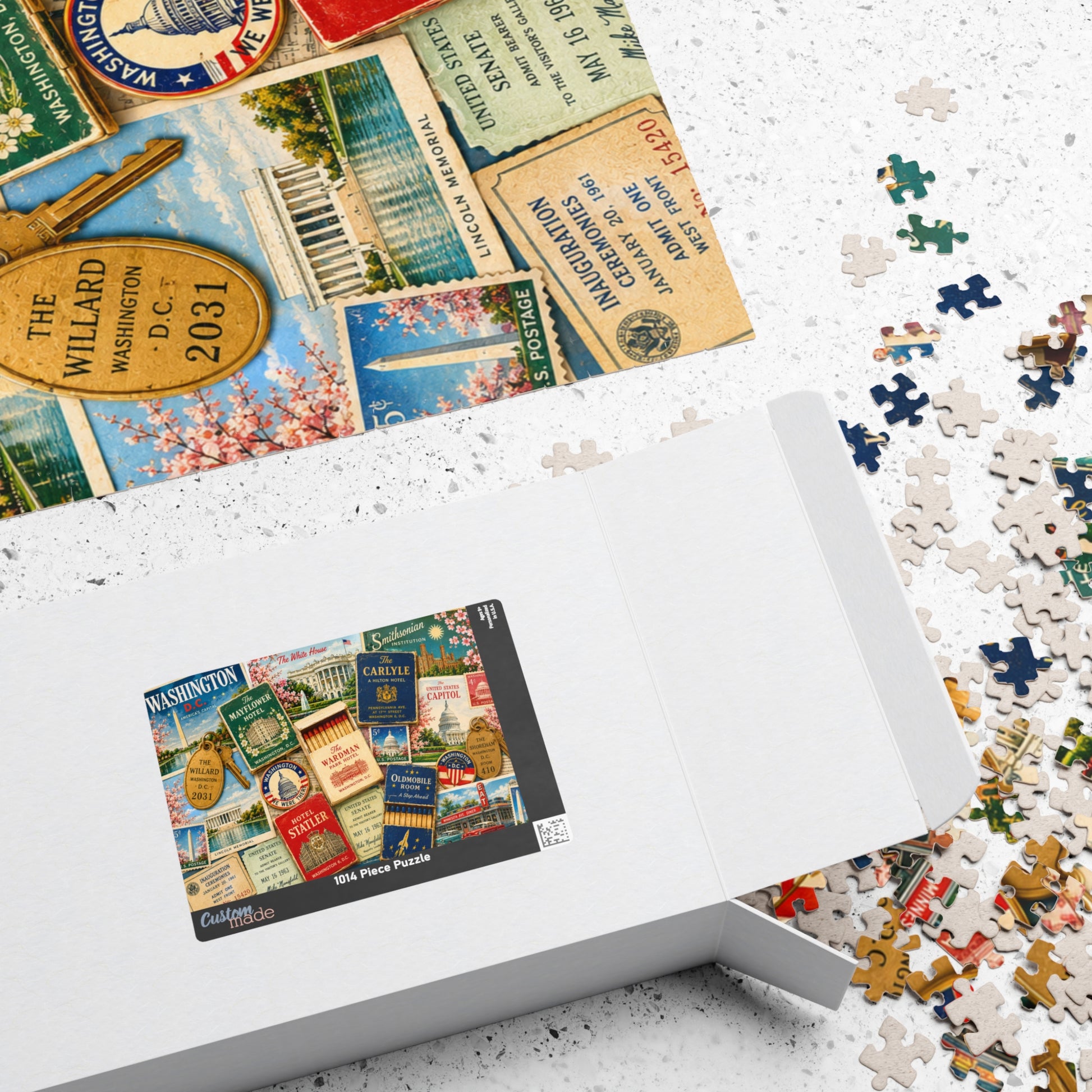 Washington DC Matchbook Puzzle | American History Memorabilia Jigsaw | Capital Landmark Patriotic Travel Nostalgia Puzzle The Puzzle Chest