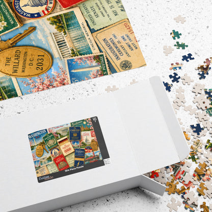 Washington DC Matchbook Puzzle | American History Memorabilia Jigsaw | Capital Landmark Patriotic Travel Nostalgia Puzzle The Puzzle Chest