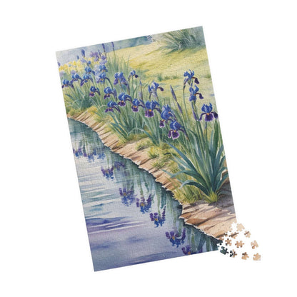 Wildflower Relaxing River Puzzle, Scenic Riverside with Bluebells and Irises in Reflection, Nature-Inspired Jigsaw Game, Puzzle Lover Gift Puzzle The Puzzle Chest
