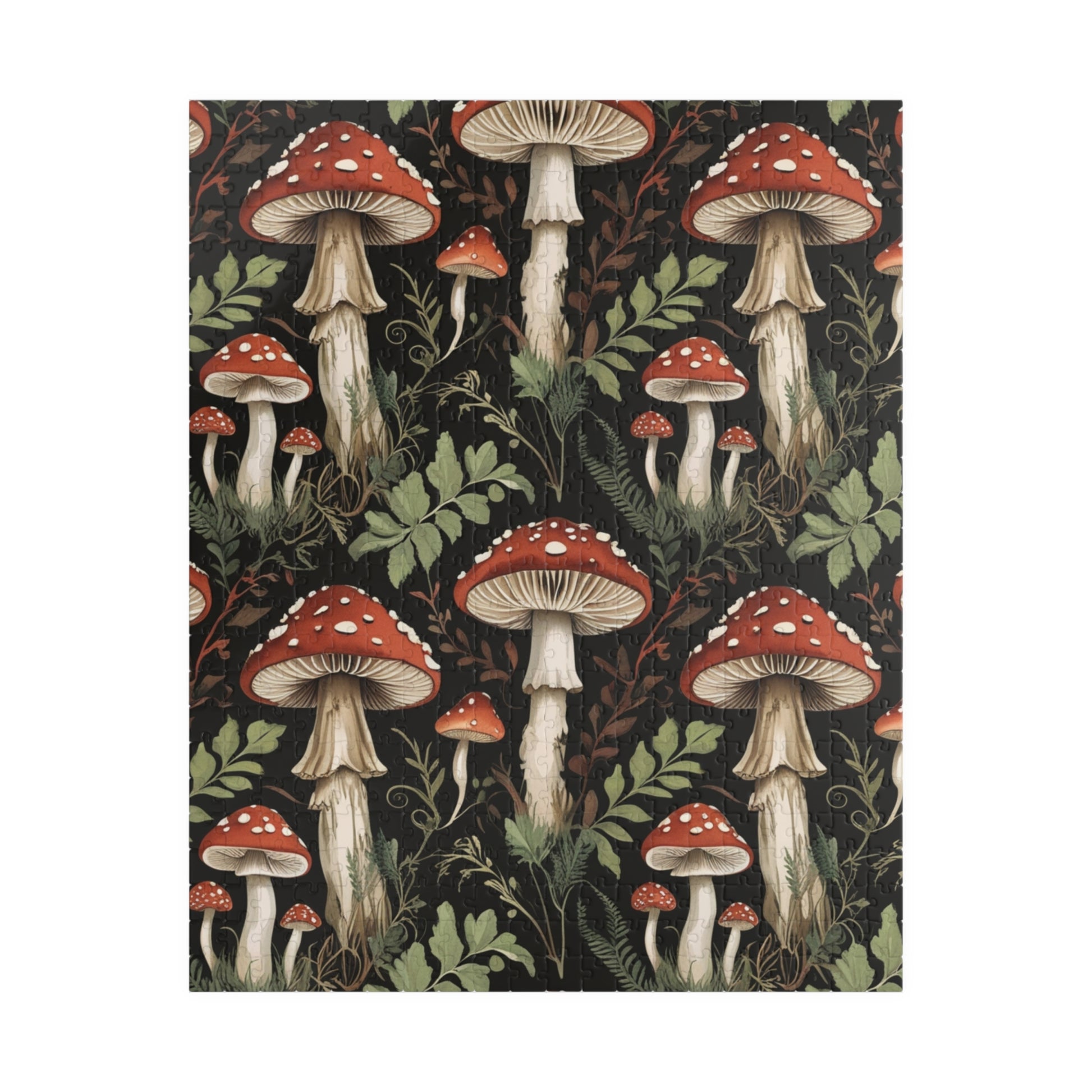 Vintage Mushroom Collage Jigsaw Puzzle, Nature Inspired Toadstool Art, Fun Fungi Game for Family Bonding, Puzzle Lover Best Unique Gift 520 pcs (Vertical) Puzzle The Puzzle Chest