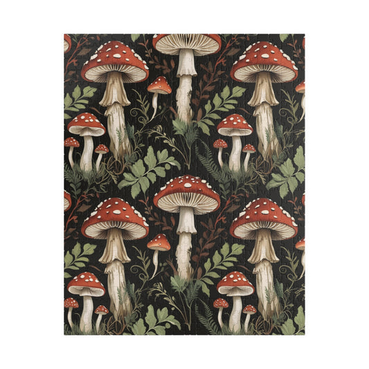 Vintage Mushroom Collage Jigsaw Puzzle, Nature Inspired Toadstool Art, Fun Fungi Game for Family Bonding, Puzzle Lover Best Unique Gift 520 pcs (Vertical) Puzzle The Puzzle Chest