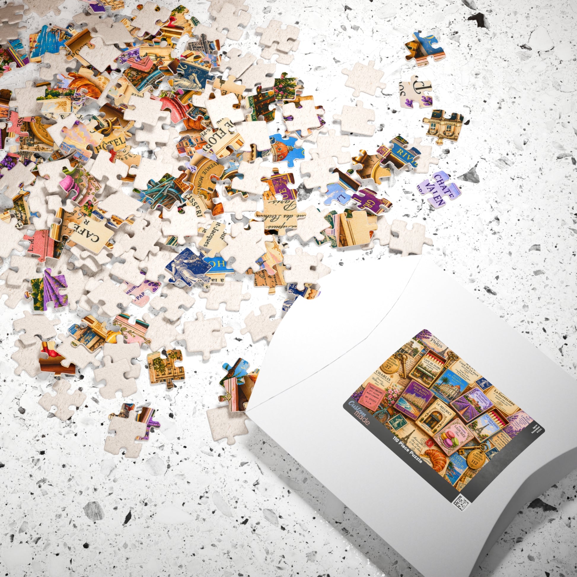 Colorful France Matchbook Puzzle | Paris Travel Memorabilia Jigsaw | French Café Collection Challenge | European Nostalgia Puzzle The Puzzle Chest