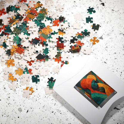 Black Art Jigsaw Puzzle - Afrocentric Mother and Child Sculpture-Inspired Embrace for Thoughtful Holiday or Birthday Gift Puzzle The Puzzle Chest