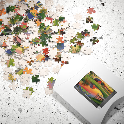Farm Pond Puzzle, Scenic Nature Landscape Jigsaw Game, Perfect for Family Fun, Cozy Nights, Gifts Puzzle The Puzzle Chest