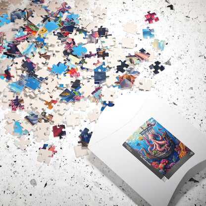 Sunken Pirate Ship Puzzle, Mysterious Underwater Nautical Scene with Octopus Jigsaw Game, Fun Family Activity, Puzzle Fanatic Gift Puzzle The Puzzle Chest