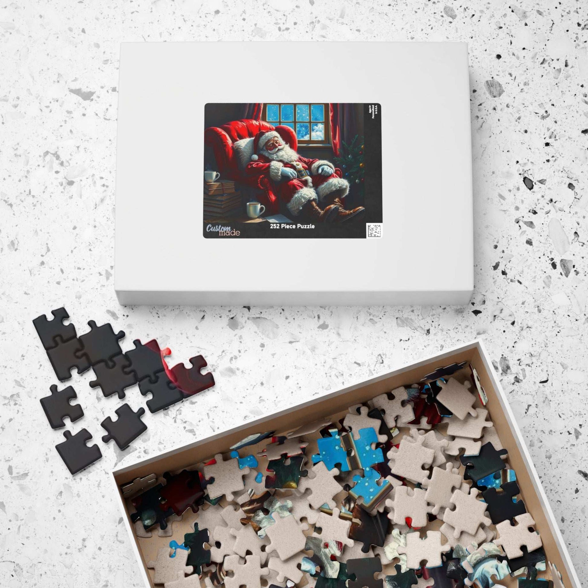 Cozy Santa Jigsaw Puzzle for Adults Holiday Fun, Christmas Themed Puzzle