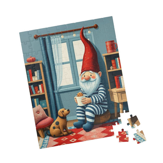 Nordic Gnome Pajamas with Cookies – Scandinavian Folk Style Jigsaw Puzzle 110 pcs (Vertical) Puzzle The Puzzle Chest