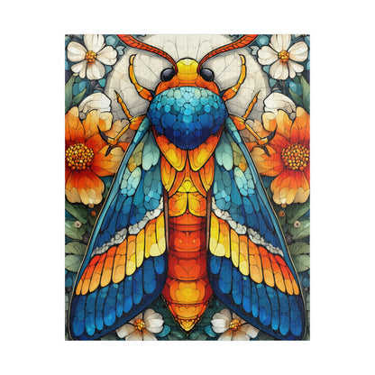 Colorful Moth Illustration Puzzle | 110-1014 Piece Stained Glass Style Jigsaw Puzzle The Puzzle Chest