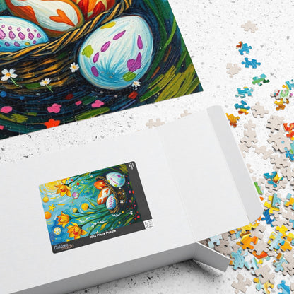 Springtime Egg Hunt Puzzle | Easter Jigsaw Game, Fun Family Activity, Flower Puzzle Artwork, Unique Gift for Adults, Seasonal Fun Puzzle The Puzzle Chest