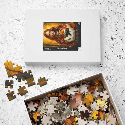 Nature-Inspired Jigsaw Puzzle Featuring a Woman and Fox, Animal Lover Gift for Friend, Indoor Activity for Family or Solo Entertainment Puzzle The Puzzle Chest