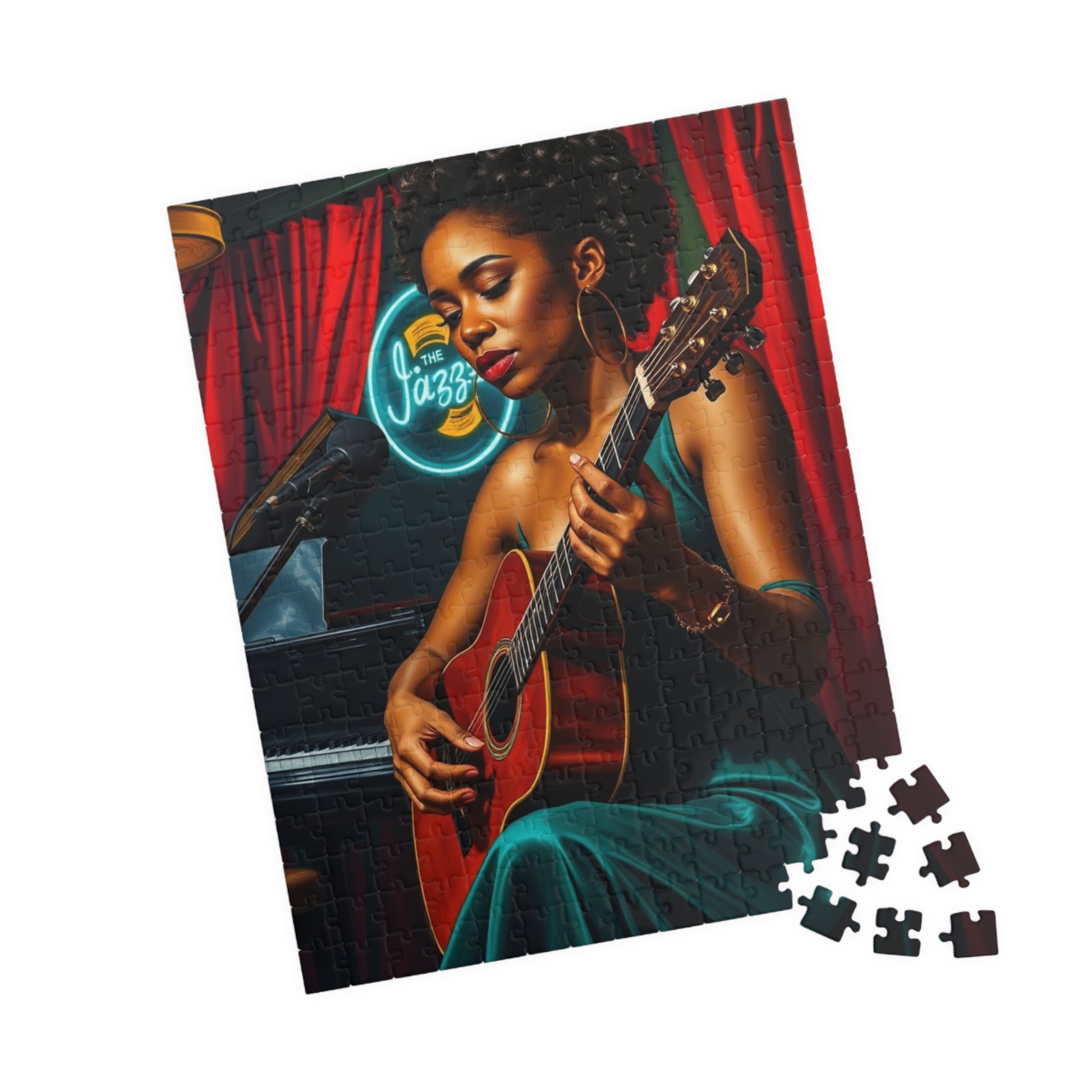 Black Jazz Singer Puzzle, 110-1014 Piece African American Woman Club Scene | Afrocentric Music Lover Gift, Family Game Night Puzzle The Puzzle Chest