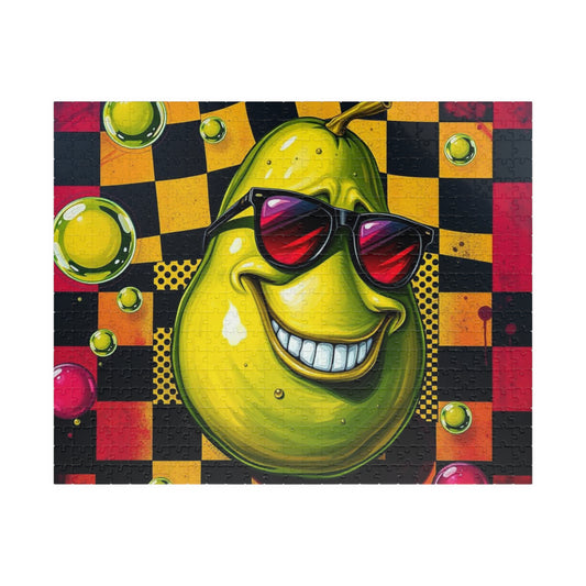 Avocado Pop Art Jigsaw Puzzle, 110, 252, 520, 1014-piece, Retro Funky Design, Checkerboard and Dots Puzzle, Unique Gift Idea, Fun Activity 520 pcs (Horizontal) Puzzle The Puzzle Chest