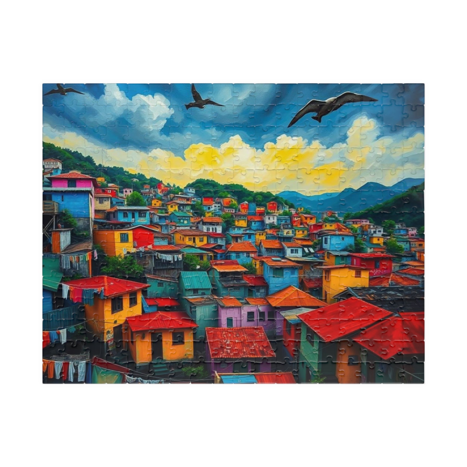 Rio de Janeiro Favela Jigsaw Puzzle for Adult Entertainment, Mindfulness Activity, Holiday Birthday Gift for Friends, Cityscape Puzzle 252 pcs (Horizontal) Puzzle The Puzzle Chest