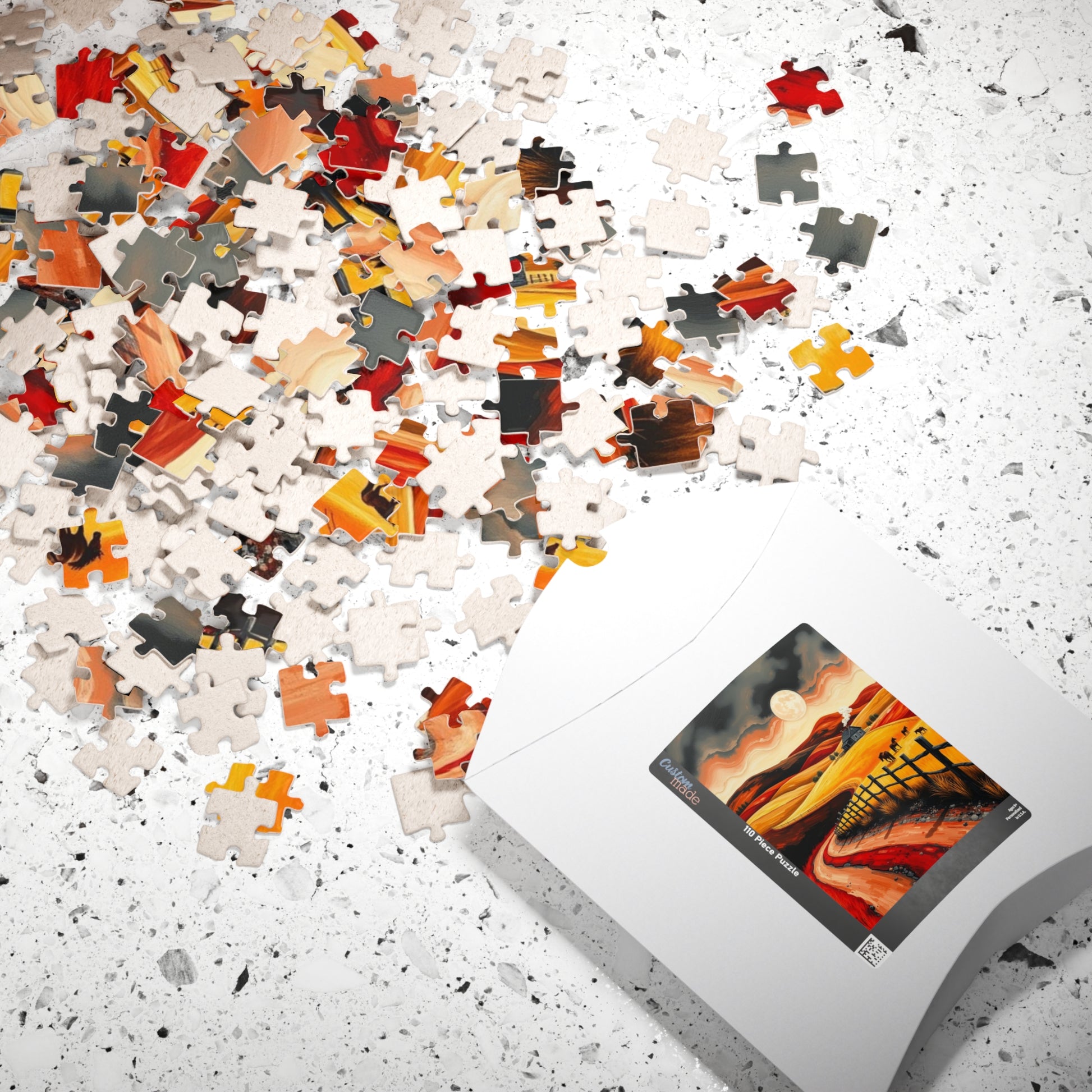Sunset Pastoral Scene Puzzle - Tranquil Jigsaw for Family Fun, Gift for Friends, Home Decor, Cozy Nights Puzzle The Puzzle Chest